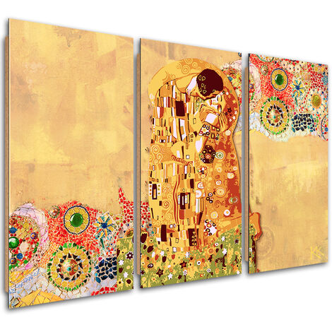 Quadro deco panel 3 paneli, Adempimento di una donna astrazione - 120x80