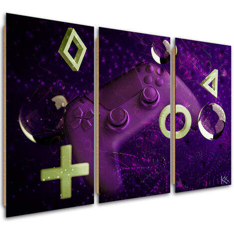 Quadro deco panel 3 paneli, Console di gioco - 120x80