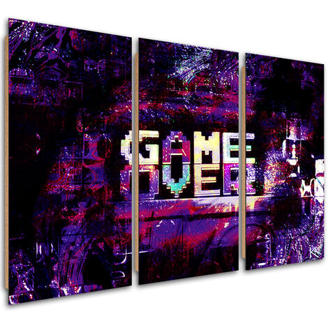 Quadro deco panel 3 paneli, Gioco astratto su iscrizione - 150x100