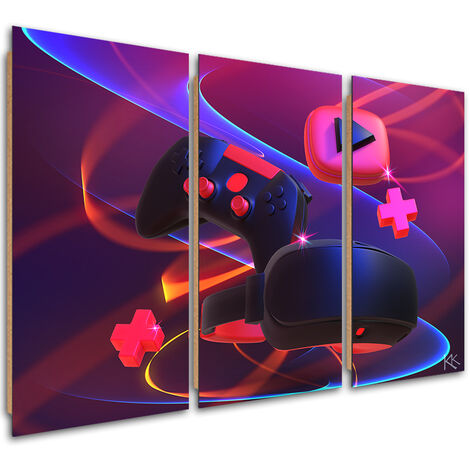 Quadro deco panel 3 paneli, Impostato per il giocatore - 150x100