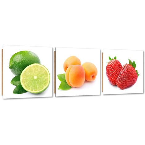 Quadro deco panel 3 parti, Frutta succosa - 120x40