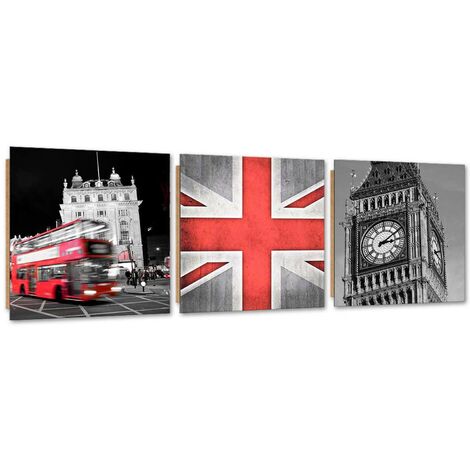 Quadro deco panel 3 parti, Un ricordo da Londra - 90x30