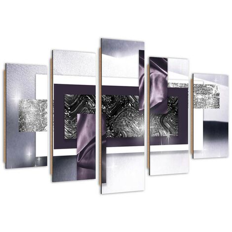Quadro deco panel 5 parti, Astrazione cosmica - 100x70