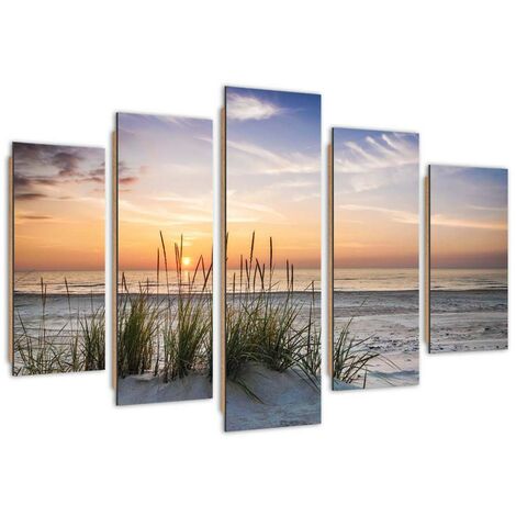Quadro deco panel 5 parti, Attraversare le dune - 100x70