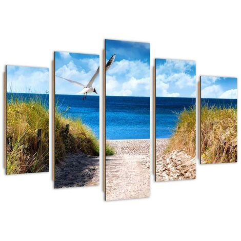 Quadro deco panel 5 parti, Benvenuti al mare - 100x70