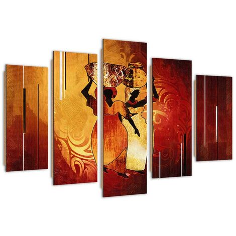 Quadro deco panel 5 parti, Calore africano - 150x100