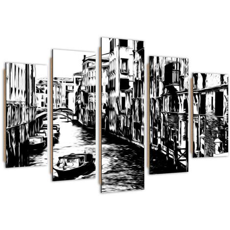 Quadro deco panel 5 parti, Canale di Venezia - 150x100