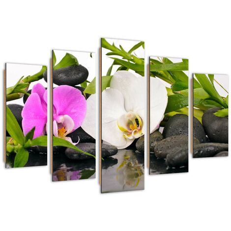 Quadro deco panel 5 parti, Composizione zen - 150x100