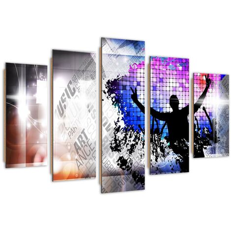 Quadro deco panel 5 parti, Danza d'arte - 100x70