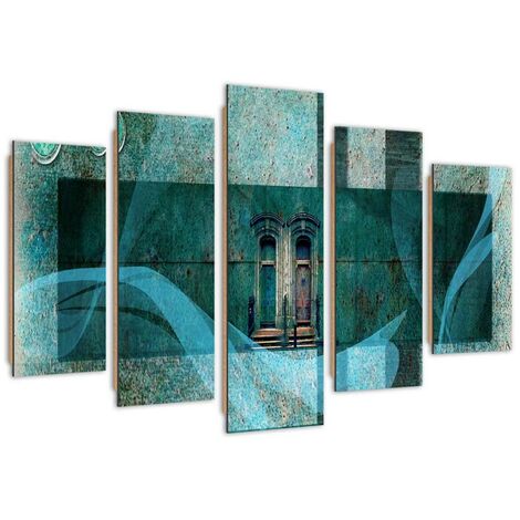 Quadro deco panel 5 parti, Finestra segreta - 100x70