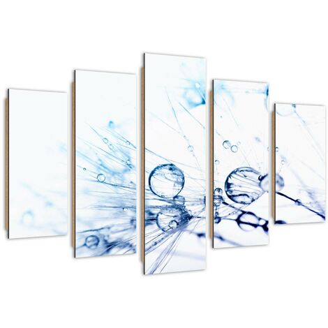 Quadro deco panel 5 parti, Gocce d'acqua su un gonfiabile - 200x100