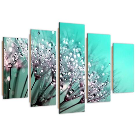 Quadro deco panel 5 parti, Gonfiabile turchese - 200x100