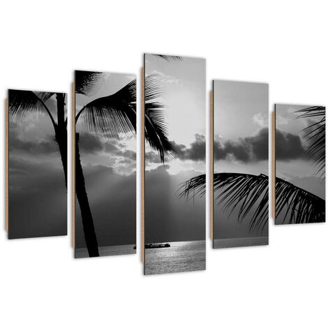 Quadro deco panel 5 parti, In riva al mare - 200x100
