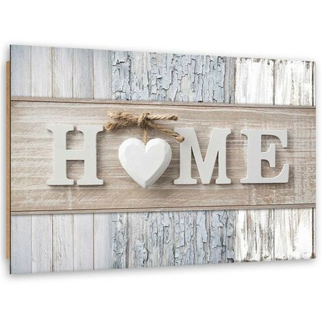 Quadro deco panel 5 parti, Iscrizione a casa in stile scandinavo - 100x70