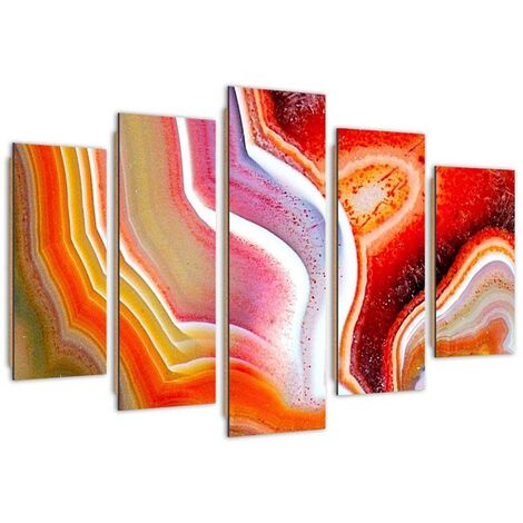 Quadro deco panel 5 parti, La danza dei neon - 100x70