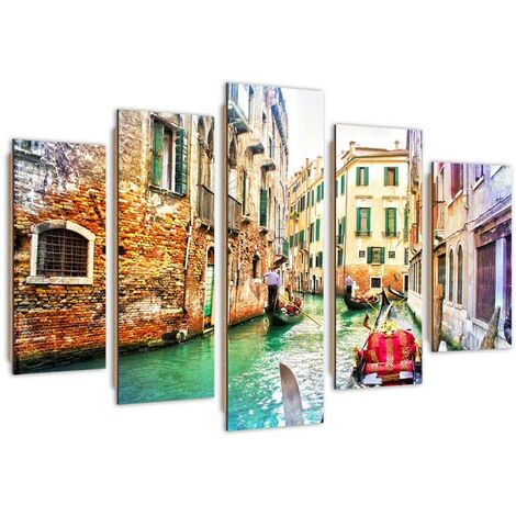 Quadro deco panel 5 parti, Un viaggio a Venezia - 150x100