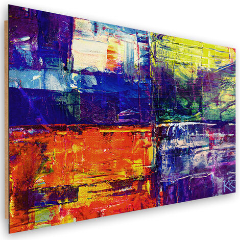 Quadro deco panel, Abstrazione dipinta a mano colorata - 60x40