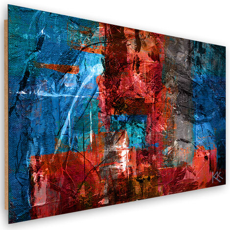 Quadro deco panel, Abstrazione dipinta a mano rossa - 60x40