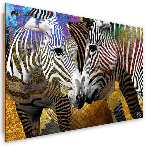 Quadro deco panel, Animali zebra astratti - 120x80