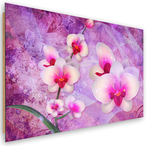 Quadro deco panel, Astrazione dei fiori di orchidea - 120x80