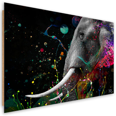 Quadro deco panel, Astrazione di elefante africano - 60x40