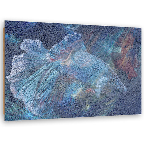 Quadro deco panel, Astrazione di fiori blu - 100x70