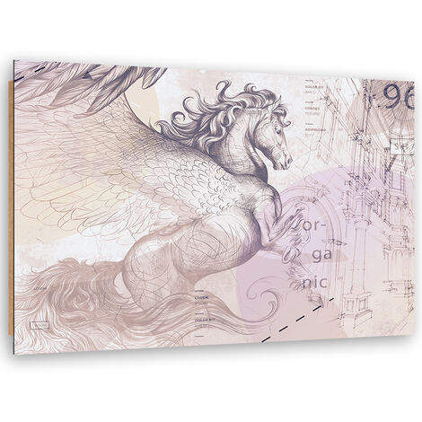 Quadro deco panel, Astrazione di pegasus alata - 100x70