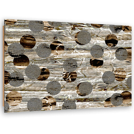 Quadro deco panel, Astrazione di ruote marroni - 60x40