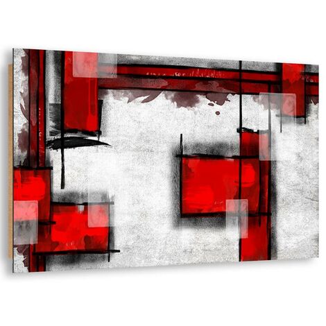 Quadro deco panel, Astrazione geometrica in rosso - 60x40