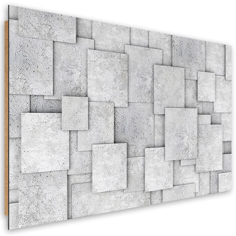 Quadro deco panel, Astrazione in calcestruzzo geometrico - 100x70