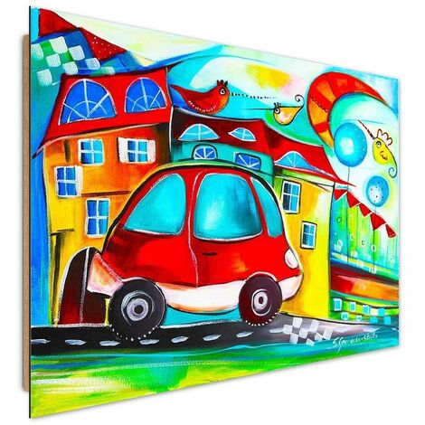 Quadro deco panel, Auto rossa - 120x80