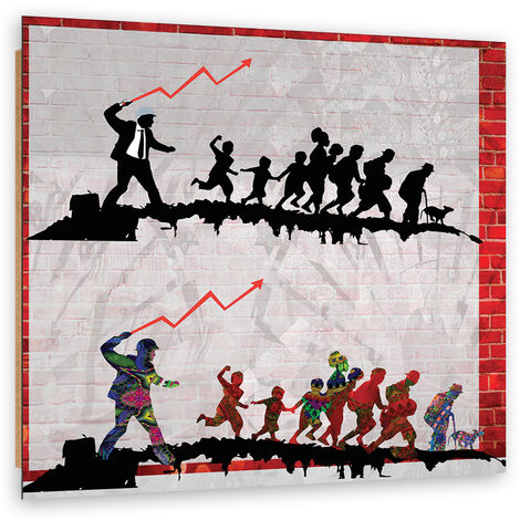 Quadro deco panel, Banksy la frusta - 30x30
