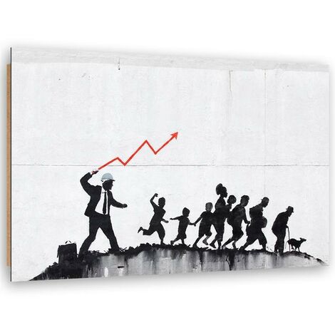 Quadro deco panel, Banksy Politica ecomonica - 90x60