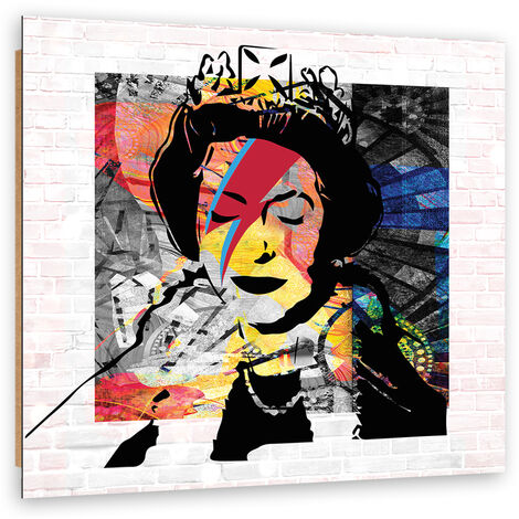 Quadro deco panel, Banksy Queen d'Inghilterra - 60x60