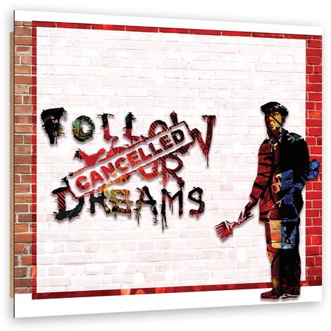 Quadro deco panel, Banksy Sogni insoddisfatti di street art - 50x50