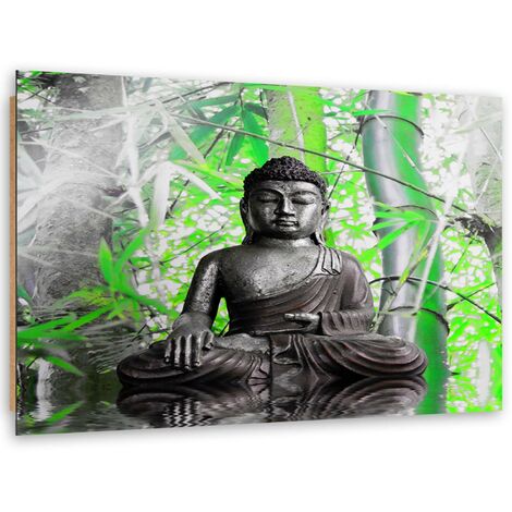 Quadro deco panel, Buddha e foglie - 120x80