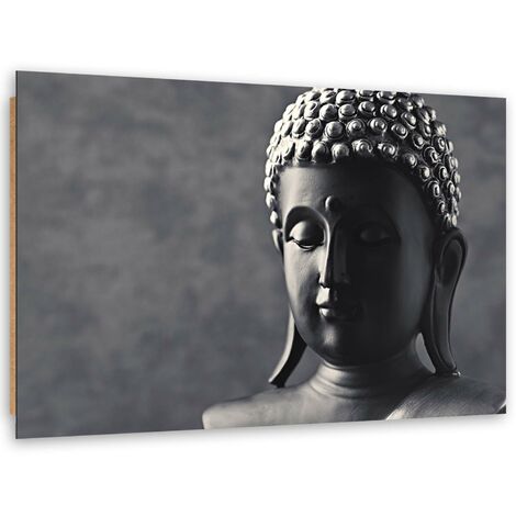 Quadro deco panel, Buddha su sfondo grigio - 100x70