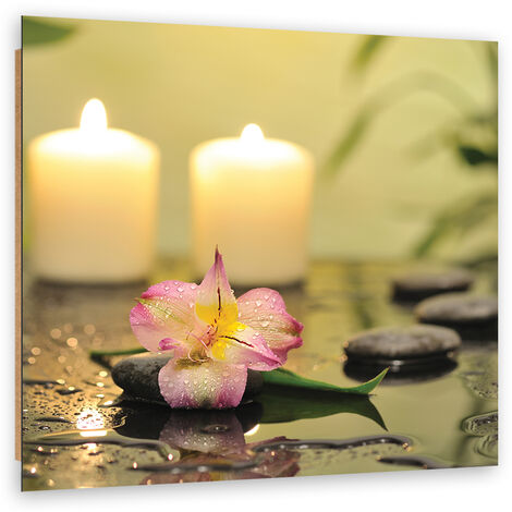 Quadro deco panel, Candele e orchidee zen - 30x30