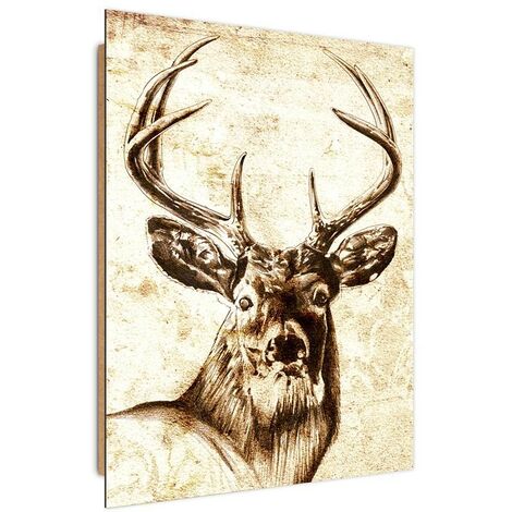 Quadro deco panel, Cervo dipinto - 80x120