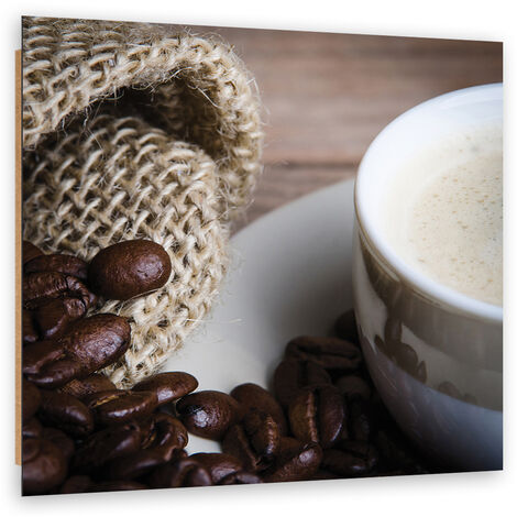 Quadro deco panel, Chicchi di caffà¨ e tazza - 40x40
