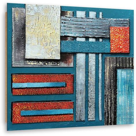 Quadro deco panel, Composizione con blu - 30x30