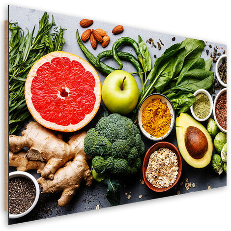 Quadro deco panel, Composizione di verdure e frutta - 60x40