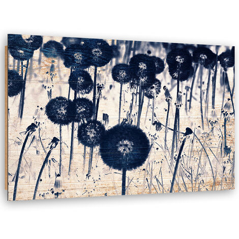 Quadro deco panel, Denti di leone su vecchie schede - 100x70