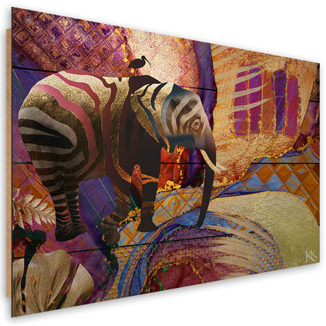 Quadri moderni di elefanti per pareti, opere d'arte, quadri su tela,  quadri, quadri, animali, decorazione della casa, 50x105cm (20x41in) con  cornice
