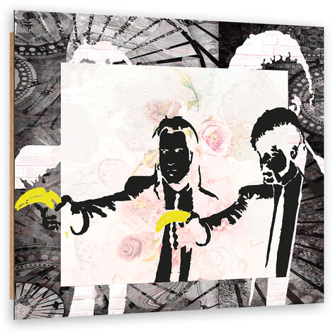 Quadro deco panel, Fiction Pulp di Banksy - 30x30