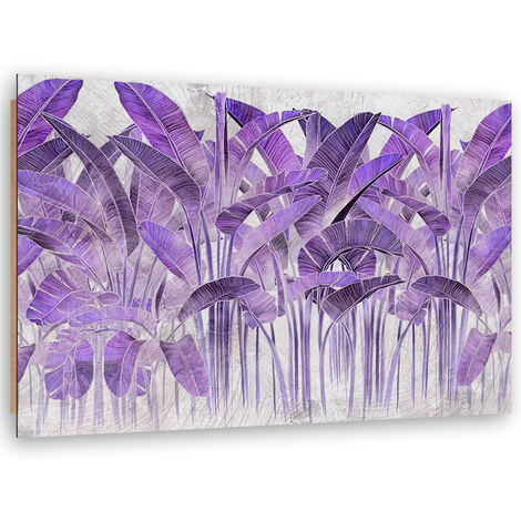 Quadro deco panel, Foglie di banana viola - 100x70
