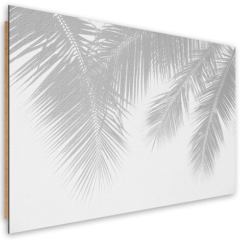 Quadro deco panel, Foglie di palma grigia - 120x80