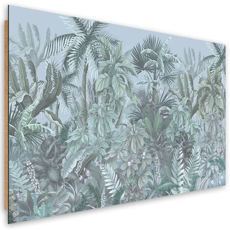 Quadro deco panel, Foglie e alberi tropicali - 100x70