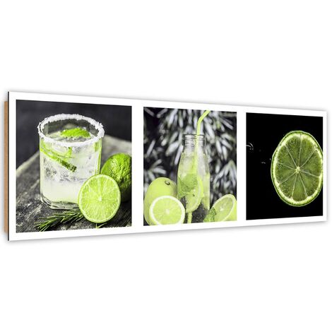 Quadro deco panel, Follia al lime - set - 90x30