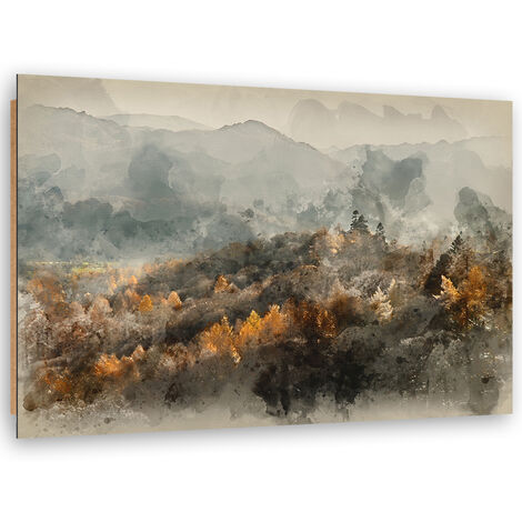Quadro deco panel, Foresta autunnale nella nebbia - 60x40